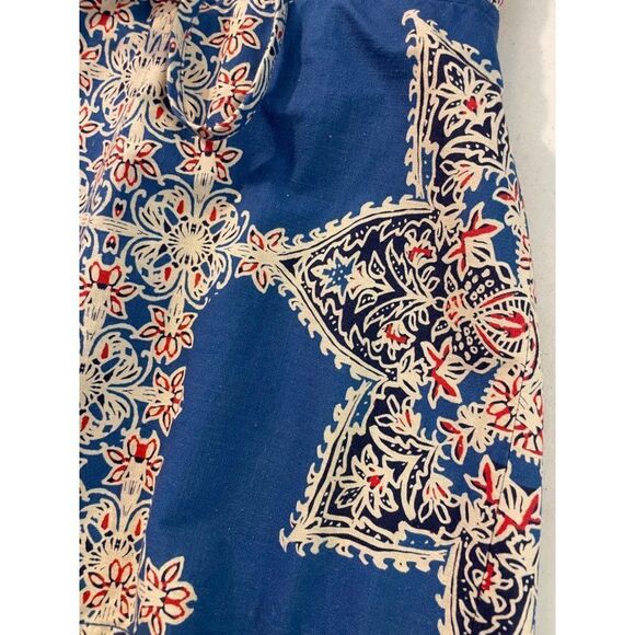 Free People Blue Floral Cotton blend Open Back Shorts Romper size 0 - Picture 4 of 5